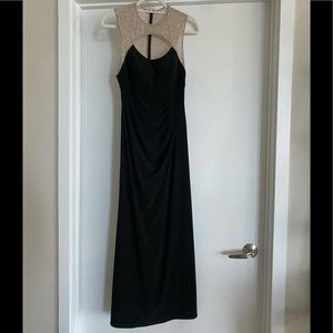 NWT Xscape Embellished Nude Mesh Gown, Size 8